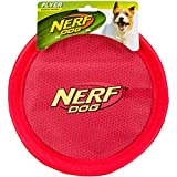 Nerf Dog Nylon Flyer Dog Toy, Frisbee, Lightweight, Durable and Water Resistant, Great for Beach and Pool, 9 inch Diameter, for Medium/Large Breeds, Single Unit, Red