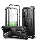 Dexnor for Samsung Galaxy S22 Case, [Built in Screen Protector and Kickstand] Heavy Duty Military Grade Protection Shockproof Protective Cover for Samsung Galaxy S22 5G,Black