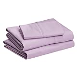 Amazon Basics Lightweight Super Soft Easy Care Microfiber Bed Sheet Set with 14" Deep Pockets - Twin, Frosted Lavender