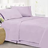 Cathay Home Home Essentials Ultra Soft Hypoallergenic Wrinkle Resistant Double Brushed Microfiber Sheet Set, Lavender, Twin (108145-1800-LAN-T)