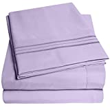 1500 Supreme Collection Twin Sheet Sets Lavender - 3 Piece Bed Sheets and Pillowcase Set for Twin Mattress - Extra Soft, Elastic Corner Straps, Deep Pocket Sheets, Twin Lavender
