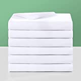 Balichun Flat Bed Sheets, 6 Pack Microfiber Soft 1800 Thread Count Top Sheets for Hotel, Hospital, Family Use, Wrinkle-Free, Stain-Resistant, Bulk Flat Sheets (White, Twin Size)