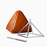 TOPFUND Crystal Singing Pyramid 8 inch with Artificial Leather Carrying Case and Singing Bowl Mallet Quartz Suede Striker