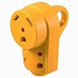 Kohree RV Female Plug Replacement 30 Amp, RV Receptacle Plug 125/250V, Heavy Duty Camper Plug with Ergonomic Grip Handle, Yellow