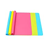 3 Pack A3 Silicone mat for Crafts, Resin Jewelry Casting Molds Mat (15.7in x 11.8in), Silicone Craft Mat (Blue/Yellow/Rosered)