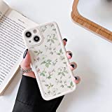 ZTOFERA Compatible with iPhone 13 6.1 inch, Case for Girls Women, Floral Flower Pattern Design Silicone Case, Slim Shockproof TPU Protective Bumper Case Cover for iPhone 13 6.1 inch, Beige