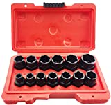 NORTOOLS 13 PCS 3/8 Dr. Broken Stripped Damaged Bolt and Nut Extractor Remover Threading Tool Kit Set Metric and SAE