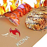 Kona Copper Grill Mats - Best Non Stick BBQ Grilling Mats For Gas Grills, Electric, Charcoal, Smokers (Set of 2)