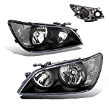 SPPC Projector Headlights Black Assembly Set For Lexus IS 300 - (Pair) Driver Left and Passenger Right Side Replacement Headlamp