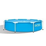 Intex 28205EH 8ft x 20in Durable Steel Metal Frame Outdoor Backyard Circular Swimming Pool with Reinforced Sidewalls (Pump Not Included)