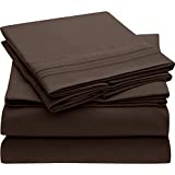 Mellanni Queen Sheet Set - Hotel Luxury 1800 Bedding Sheets & Pillowcases - Extra Soft Cooling Bed Sheets - Deep Pocket up to 16" - Easy Care - Wrinkle, Fade, Stain Resistant - 4 Piece (Queen, Brown)