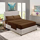 Nestl Queen Sheets Set - 4 Piece Bed Sheets for Queen Size Bed, Double Brushed Queen Size Sheets, Hotel Luxury Chocolate Brown Sheets, Extra Soft Bedding Sheets & Pillowcases