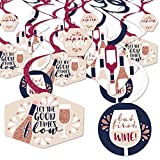 But First, Wine - Wine Tasting Party Hanging Decor - Party Decoration Swirls - Set of 40