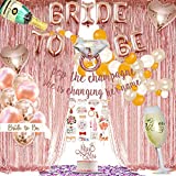 NAIWOXI Bachelorette Party Decorations - 125 Pcs/Set Bridal Shower Decorations Set Including Bride To Be Sash, Balloons, Foil Curtains, Photo Booth Props, Banner, Cake Topper, Confetti, Bridal Shower Decor For Bachelorette Party Supplies