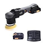 ShineMate Cordless Orbital Polisher Kit with Brushless Motor 3 Inch 12 MM Throw, Portable Li-ion System Car Polisher Buffer With 2pcs 18V 2.5Ah Batteries