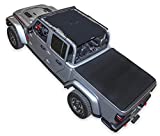 SPIDERWEBSHADE Compatible with Jeep Gladiator Mesh Shade Top Sunshade UV Protection Accessory USA Made for Your JT 4-Door (2018 - current) in Black