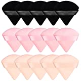 15 Pieces Powder Puff Face Soft Triangle Makeup Puffs Velour Puff for Loose Powder Mineral Powder Body Cosmetic Foundation Beauty Makeup Tools(Black,Nude,Pink)