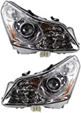 Evan-Fischer Headlight Set Compatible with 2007-2008 Infiniti G35 Left Driver and Right Passenger Side HID/Xenon With bulb(s)