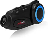 MAXTO Motorcycle Bluetooth Headset with Camera M3 1080P HD Camera with Bluetooth 5.0 for Motorbike Helmet 6-Way Motorcycle Communication Systems Intercom Wireless 3280Ft IP65 Waterproof TF Card
