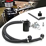 RULLINE Oil Catch Can Kit Oil Separator Reservoir Tank Engine Polish Baffled Compatible with 2011-2019 Ford F150 2.7EB 3.5EB 5.0 Passenger Side with Breather Filter,Aluminum,Black,400ml