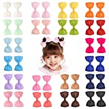 40 Pieces 2.75" Baby Girls Grosgrain Ribbon Bows Hair Bow Clips Barrettes For Girl Teens Kids Babies Toddlers by Prohouse