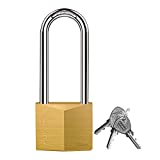 Puroma 1 Pack Keyed Padlock Waterproof Solid Brass Lock, 2.6 Inch Long Shackle for Sheds, Storage Unit School Gym Locker, Fence, Toolbox, Hasp Storage