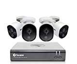 Swann 8 Channel 4 Camera Security System, Wired Surveillance 1080p Full HD DVR 1TB HDD, Indoor/Outdoor, Heat & Motion Detection + Night Vision, Pairs with Google Assistant + Alexa, SWDVK-845804V