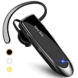 New bee Bluetooth Earpiece V5.0 Wireless Handsfree Headset with Microphone 24 Hrs Driving Headset 60 Days Standby Time for iPhone Android Samsung Laptop Trucker Driver (Black)