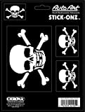 CHROMA 024105 Jolly Roger Skull Stick Onz Decal, White and Black