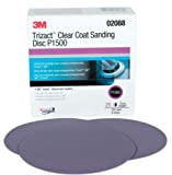 [WALLER PAA] 3M 02088 P1500 Trizact Hookit Clear Coat Sanding Disc,(6 in)(5 Sheet) (3M-2088)