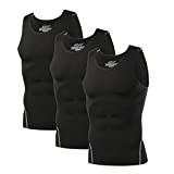 Audoc Mens 3 Pack Compression Tank Tops Cool Dry Sleeveless Compression Shirt (XXX-Large, 3 Pack Tank)