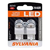 SYLVANIA - 7440 T20 ZEVO LED Red Bulb - Bright LED Bulb, Ideal for Stop and Tail Lights (Contains 2 Bulbs)