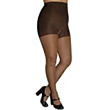 Berkshire Women's Plus-Size Queen Shimmers Ultra Sheer Control Top Pantyhose 4412,Black,5X / 6X