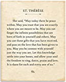 St Therese - May Today There Be Peace - 11x14 Unframed Typography Book Page Print - Great Inspirational and Motivational Gift and Decor for Home and Office Under $15