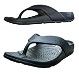 NUUSOL Unisex Cascade Flip Flops, Waterproof Sandals with Soft Cushion & Arch Support (Suitable for Hiking & Plantar Fasciitis Feet) (12 Women/11 Men, Eclipse Black)