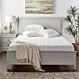Zen Bamboo Mattress Pad Cover - Cooling Bed Topper & Waterproof Protector w/ Deep Pockets, King Size, White