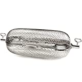 64000 Rotisserie Basket Grill Accessory, Stainless Steel, Capacity up to 4.5 lbs, Universal Fits for Most Spit Rods of Grills Rotisserie