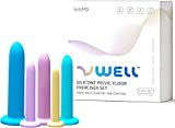 Silicone Pelvic Floor Muscle Dilator Exerciser Trainer Set by VWELL (Complete 5 Kit System)