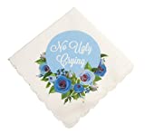 No Ugly Crying Wedding Handkerchief- Something Blue- with a Floral Design by Wedding Tokens- Bridesmaid Handkerchief- Bridal Handkerchief