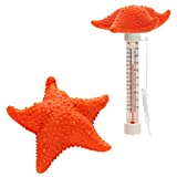 XY-WQ Floating Pool Thermometer, Large Size Easy Read for Water Temperature, Shatter Resistant with String for Outdoor and Indoor Swimming Pools and Spas (Starfish)