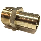 EDGE INDUSTRIAL 3/4" Hose ID to 3/4" Male NPT MNPT Straight Brass Fitting Fuel / AIR / Water / Oil / Gas / WOG (Qty 1)