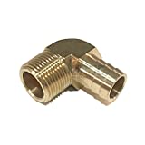 EDGE INDUSTRIAL 3/4" Hose ID to 3/4" Male NPT MNPT 90 Degree Brass Elbow Fitting Fuel/AIR/Water/Oil/Gas/WOG