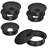 Juasky 2 inch Desk Grommets, 6pcs Black Plastic Grommet Kit, Hole Cover for Wiring, Cable, Cord, Furniture