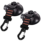 REDCAMP Heavy Duty Suction Cup Anchor with Securing Hook Tie Down, Camping Tarp Accessory as Car Side Awning, 2 Pieces