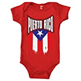 Puerto Rico - Torn Flag Strong Proud Bodysuit (Red, Newborn)