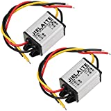 2 Pieces Car Power Converter 12V to DC 6V Buck Voltage Reducer Regulator 3A 18W Waterproof Volt Module Power Supply Adapter for Auto Car Truck Vehicle Boat Solar System (Accept DC 8V - 22V Inputs)