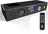 Pyle 3D Surround Bluetooth Soundbar - Sound System Bass Speakers Compatible to TV, USB, SD, FM Radio with 3.5mm AUX Input , Remote Control, For Home Theater - PSBV200BT,Black