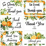 48 Pieces Little Cutie Thank You Cards Theme Thank You Greeting Cards Orange Thank You Notes Theme Party Supplies for Baby Shower, Birthday, Thanksgiving