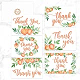 Peach Thank You Cards Summer Fruit Greeting Cards with Adhesive Envelopes and Stickers Sweet as a Peach Thank You Notes for Peach Birthday Baby Shower Party Decorations Supplies 24pcs