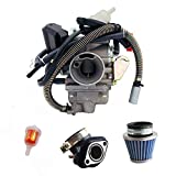 mycheng GY6(150cc) Carburetor for 150cc 125cc,152QMJ 157QMI with Air Filter Intake Manifold 4 Stroke Electric Choke Motorcycle Scooter Carburetor